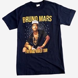 Bruno Mars 24k Magic World Tour SMALL Black Graphic Print T Shirt